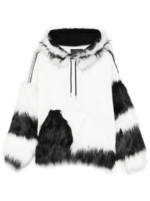Loulou faux fur-detailing hoodie White LOURTW0024053