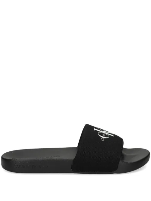 Calvin Klein Jeans logo-print slides Black YW0YW01835