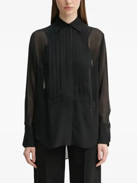 A.L.C. pleated sheer-effect blouse Black 5TOPS01754