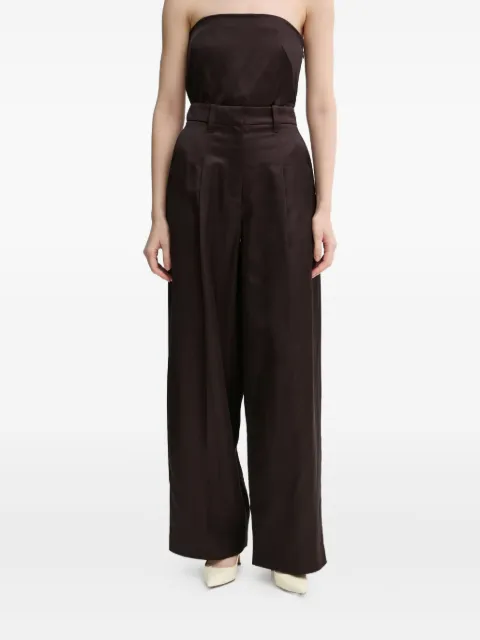 A.L.C. pleated wide-leg trousers Brown 2PANT01110