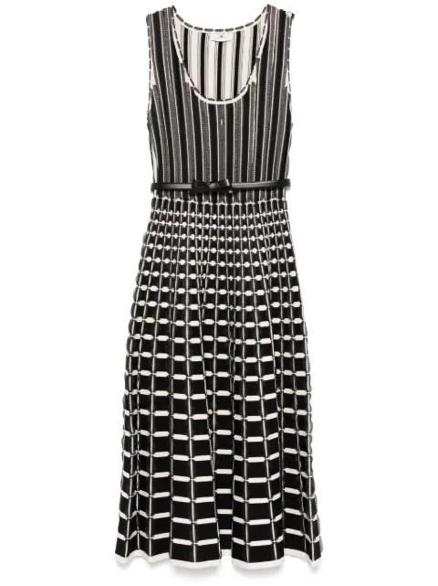 Elisabetta Franchi micro-ruffles detailed midi dress Black AM49S51E2