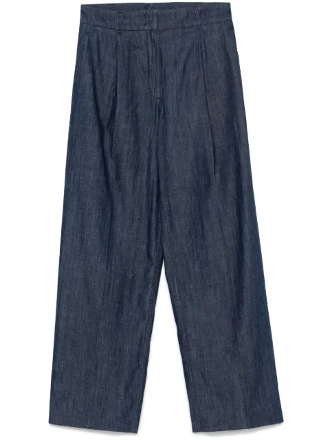 Another Tomorrow chambray wide-leg jeans Blue A424PT056CO
