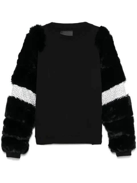 Loulou faux fur-sleeves sweatshirt Black LOURTW0024051