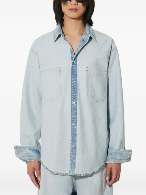 VETEMENTS inside-out denim shirt Blue UE64SH500N