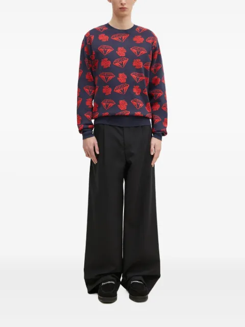 Billionaire Boys Club diamond dollar-intarsia sweater Blue B24223