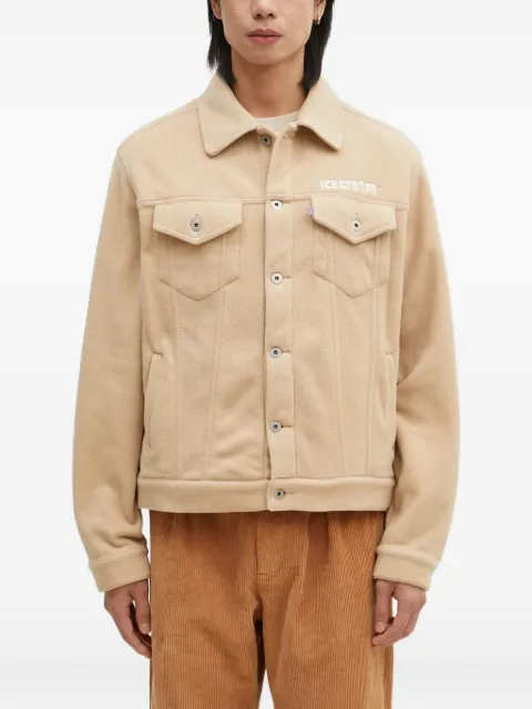 ICECREAM logo-embroidered fleece jacket Neutrals IC24406