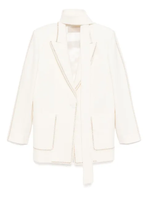 Elie Saab stud-embellished blazer White J0033ER25CS001