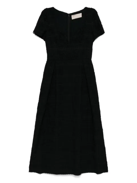 Elie Saab Macramé midi dress Black D0532NR25MC005