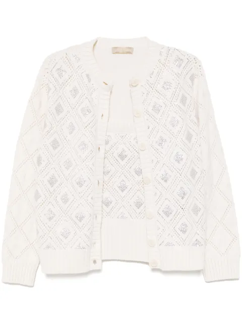 Elie Saab crystal-embellished knit set Neutrals TW004ER25CK001