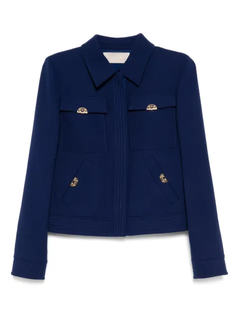 Elie Saab crepe jacket Blue J0107NR25WO001