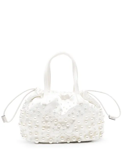 Anya Hindmarch pearls-embellished bucket bag Neutrals 197496