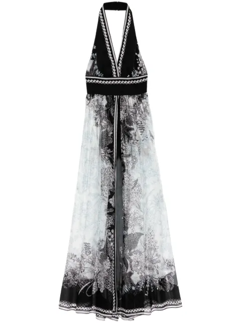 Elie Saab printed chiffon dress Black D0555PR25SI001