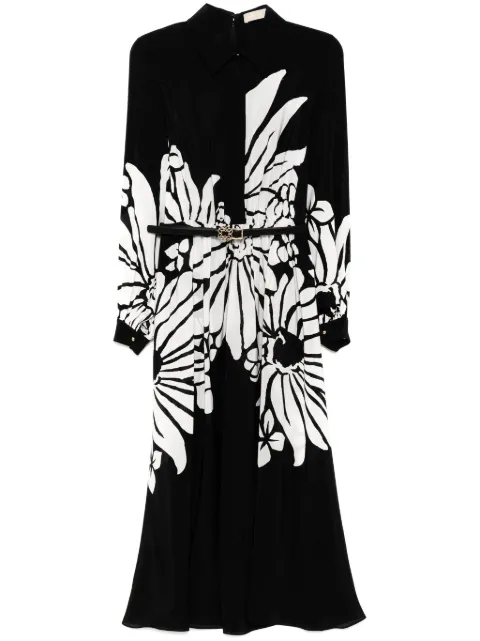 Elie Saab printed silk dress Black D0504PR25SI001