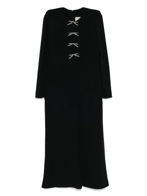 Elie Saab crystal-bow midi dress Black D0544AR25CD008
