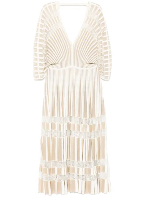 Elie Saab knit midi dress Neutrals D0529NR25VI001