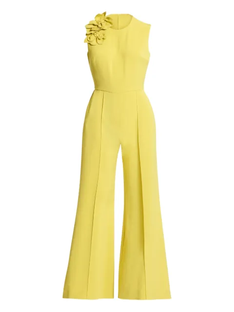 Elie Saab flower-appliqué jumpsuit Yellow JU067NR25CD012