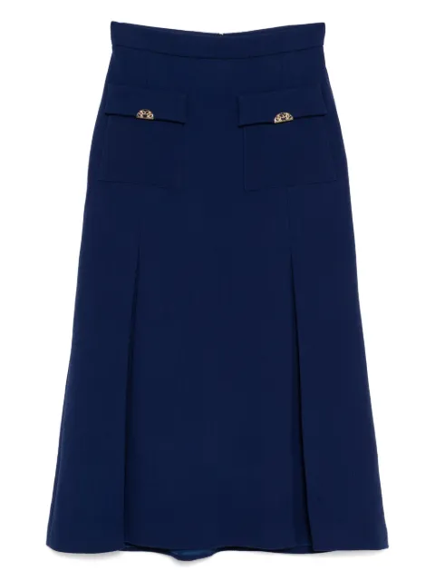 Elie Saab wool crepe midi skirt Blue SK068NR25WO001