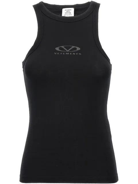 VETEMENTS logo-print tank top Black UA66TO600BBBLACKBLACK