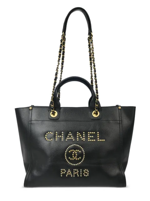 CHANEL Pre-Owned 2019 small Deauville two-way bag Black 28299642
