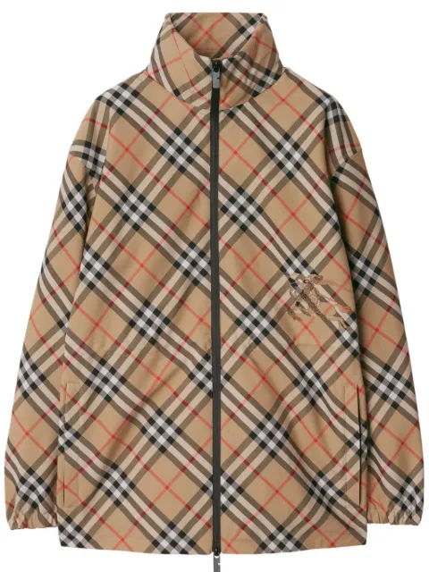Burberry embroidered checked jacket Neutrals 8104112