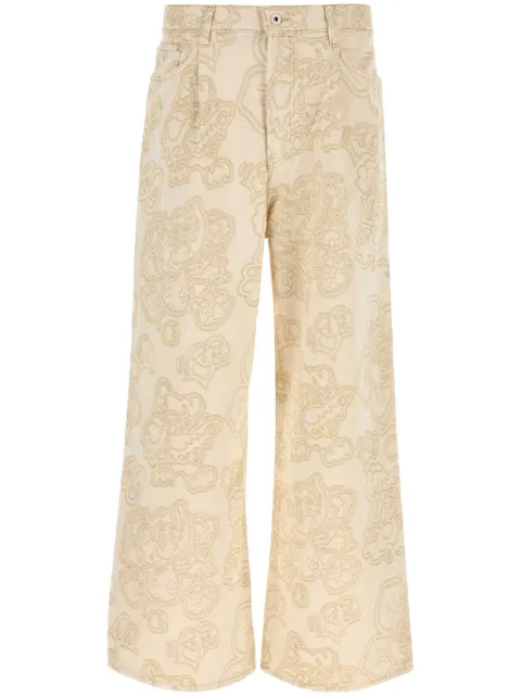 Kenzo embroidered wide-leg jeans Neutrals FF55DP4196W1