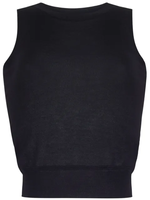 Adam Lippes Shell fine-knit top Black S25618AI