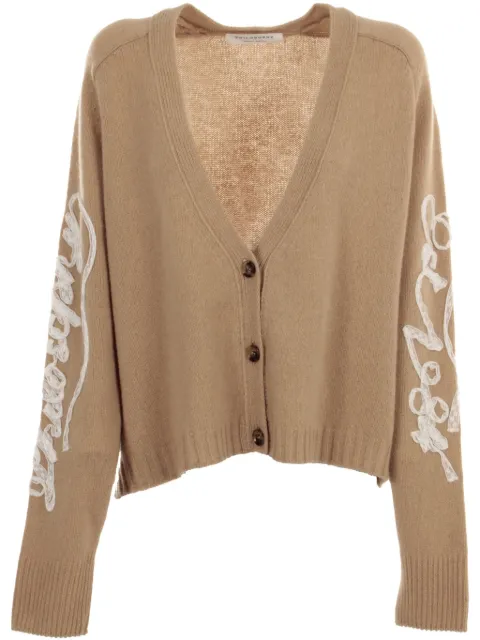 Philosophy Di Lorenzo Serafini logo-appliqué cardigan Brown A09180700