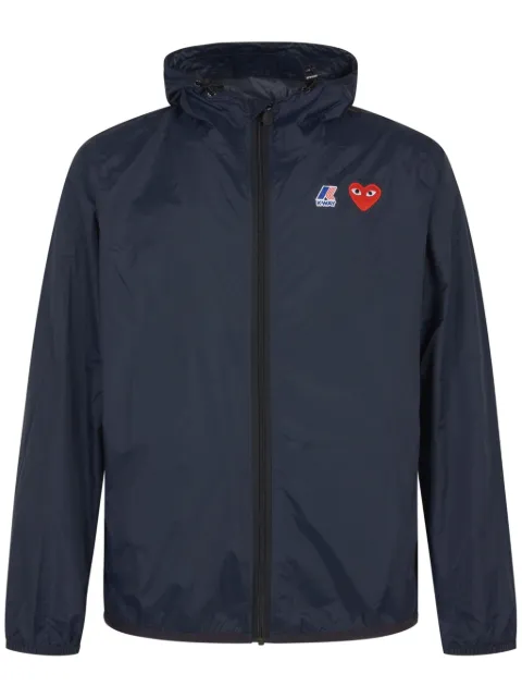 Comme Des Garçons Play x COMME DES GARÇONS PLAY heart-patch hooded jacket Blue AZJ501051