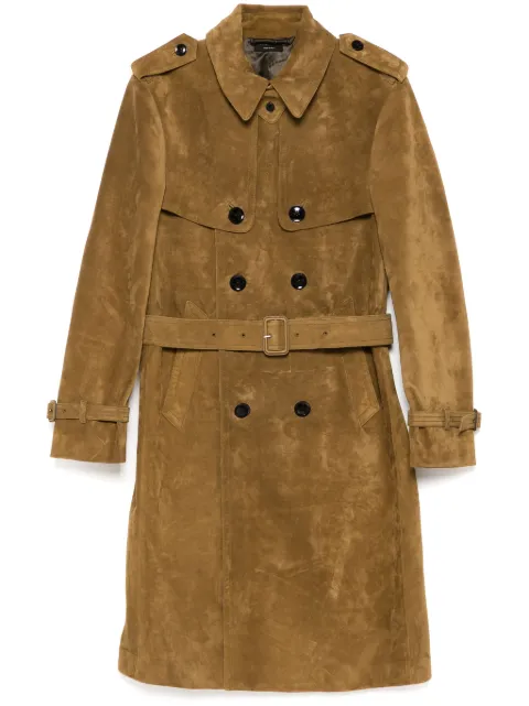 TOM FORD Buttery suede trench coat Brown LTL012LMS002S23
