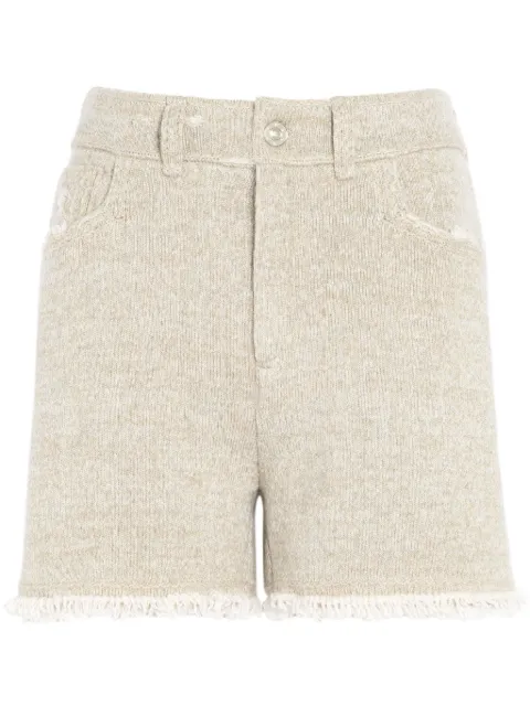 Barrie fine-knit fringe-detail shorts Neutrals C85606