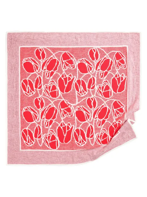 Barrie floral-motif scarf Red C287874