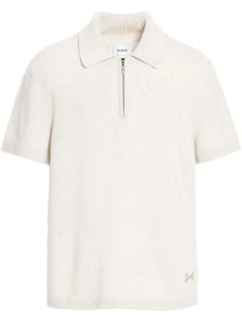 Barrie zip-neck polo top White C120329