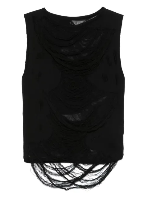 MM6 Maison Margiela distressed tank top Black S62NC0169M13121