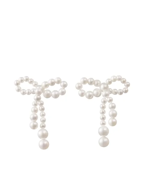 Sophie Bille Brahe 14K recycled yellow gold Rosette de Perles freshwater pearl earrings White EA123BOWMNFW