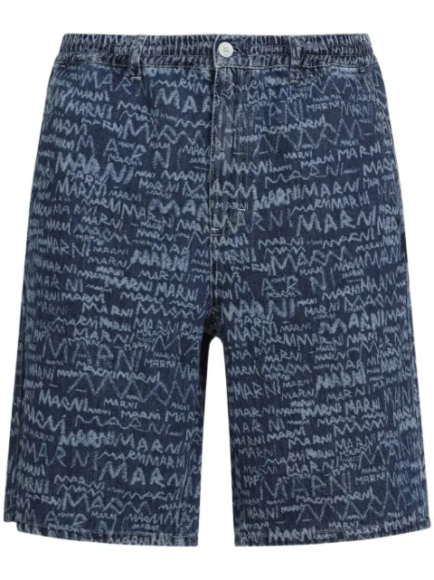 Marni logo-print shorts Blue PUJU0070A0USCX38