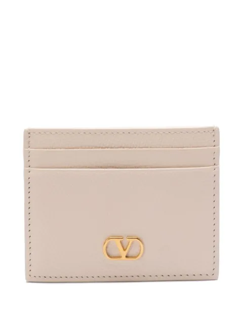 Valentino Garavani VLogo Signature grainy calfskin card holder Neutrals WP0AJ7SNP