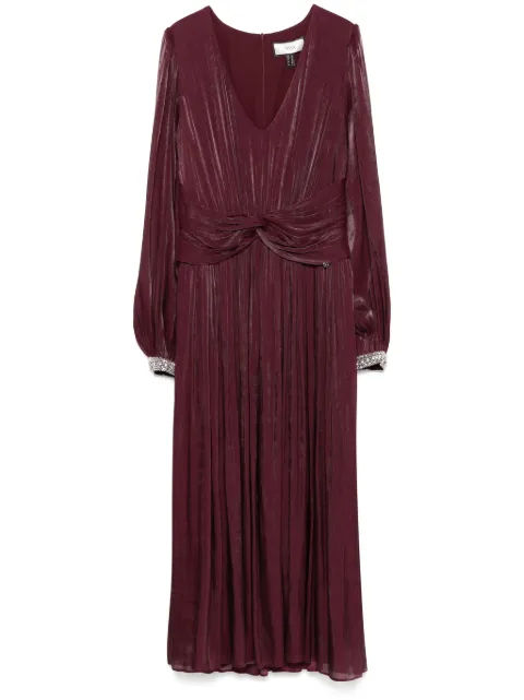 NISSA pleated chiffon midi dress Purple RS15873
