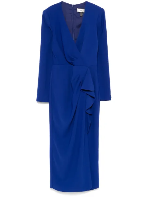 NISSA V-neck crepe midi dress Blue RC15889