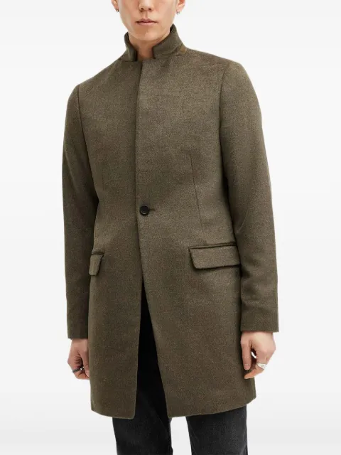 AllSaints high-neck single-breasted coat Green M038OB