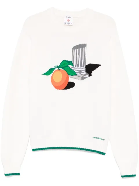 Casablanca intarsia-knit sweater White MPS25KW859