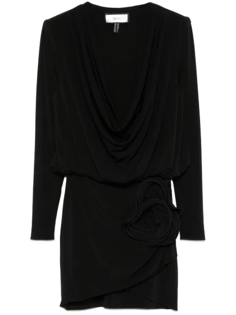 NISSA floral-appliqué mini dress Black RS15923