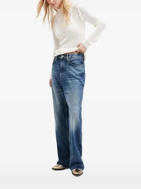 AllSaints mock-neck fishnet knitwear White WK541Z