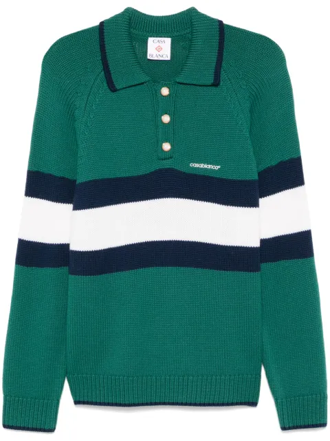 Casablanca colourblock polo shirt Green MPS25KW827