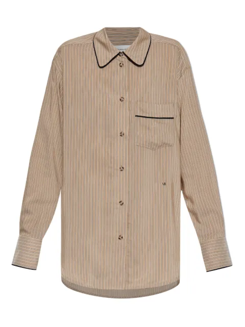 Victoria Beckham stripe pajama shirt Neutrals 1125WSH006013A