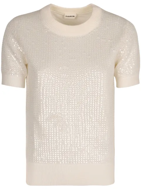 P.A.R.O.S.H. sequinned T-shirt White D540882COBALTO