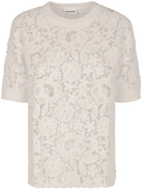 P.A.R.O.S.H. floral-motif T-shirt White D540845COPPER
