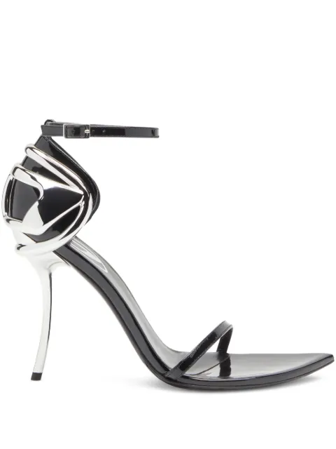 Diesel D-Ten&Half sculptured heeled sandals Silver Y03662P4347