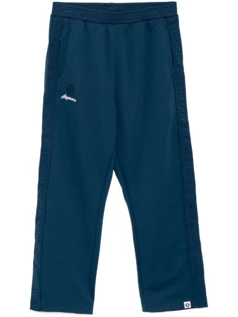 AAPE BY *A BATHING APE® moonface-logo track pants Blue APTB674XXO
