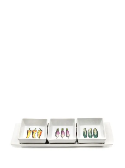 Fornasetti Mano e Verdura appetiser set White P51Y003