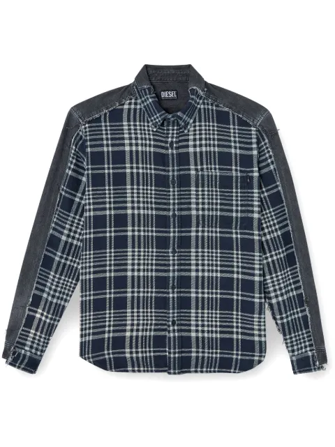 Diesel x Timberland checked shirt Blue P01489007BM